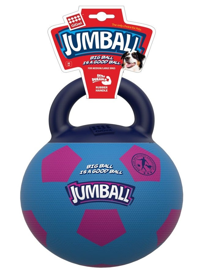 جيجوي كرة قدم GiGwi Jumball للكلاب، كرة مطاطية متينة للعب التفاعلي العنيف، مقبض سهل الإمساك للشد والجلب والرمي، مزودة بمضخة هواء، تشجع على التمرين، تقلل من الملل، لون أزرق، مقاس متوسط/كبير - Image 1